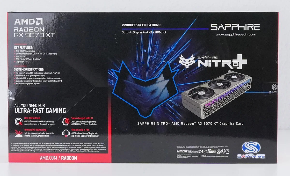 Sapphire Radeon RX 9070 XT Nitro+